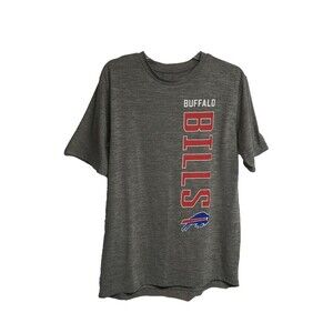 NFL Buffalo Bills Shirt Men Large Athletic Top Crewneck Short Sleeves Gray L